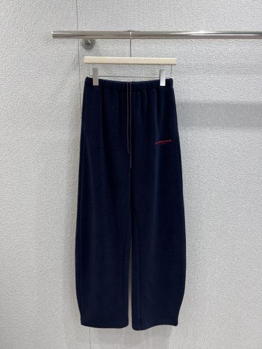 アレキサンダーワング パンツ 偽物 ロゴ刺繍 コーデュロイ カジュアルパンツ ネイビー