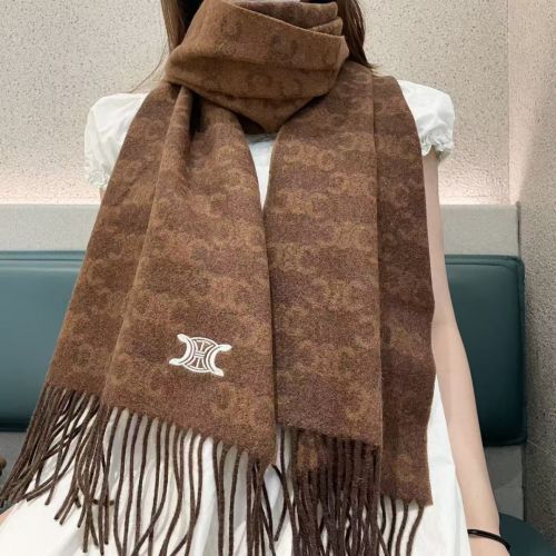 人気 スタイリッシュ トリオンフ カシミヤマフラー セリーヌ スカーフ 偽物