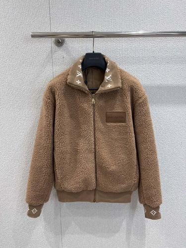 ルイ・ヴィトン ジャケット 偽物 ユニセックス レザーパッチフリース
