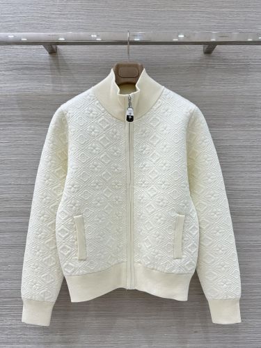 シンプル 上品 ジッパップジャケット ルイ・ヴィトン ジャケット 偽物 ホワイト
