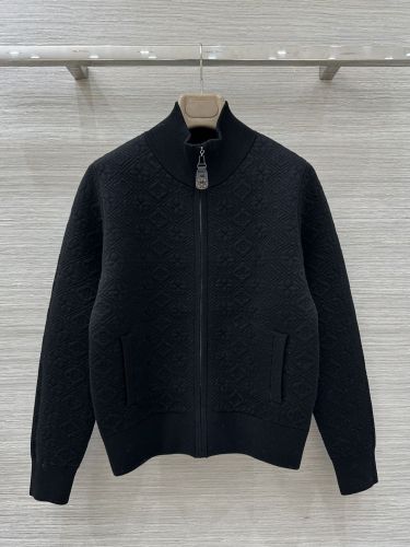 シンプル 上品 ジッパップジャケット ルイ・ヴィトン ジャケット 偽物 ブラック