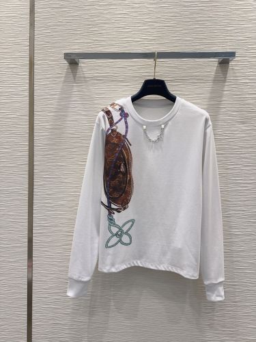 キープイット プリント ロングスリーブTシャツ ルイ・ヴィトン Tシャツ コピー ホワイト