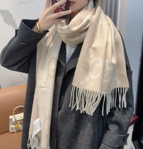 ジャンボGG カシミヤ マフラー グッチ スカーフ 偽物 リバーシブル ユニセックス