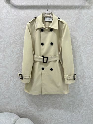 クラシック コットン ダブルブレスト トレンチコート グッチ ジャケット コピー ベージュ