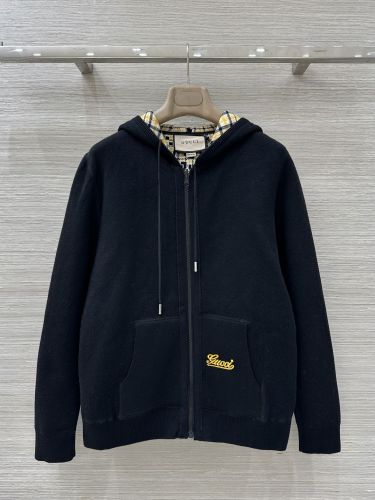 カジュアル ニットジップアップパーカー グッチ ニット コピー ブラック