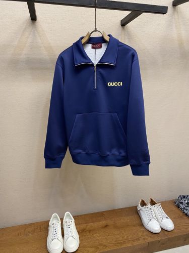ハーフジップ プルオーバー スウェットシャツ グッチ Tシャツ 偽物 ブルー