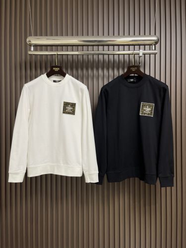 お洒落 ロゴ 長袖 スウェットシャツ フェンディ Tシャツ 偽物 クルーネック