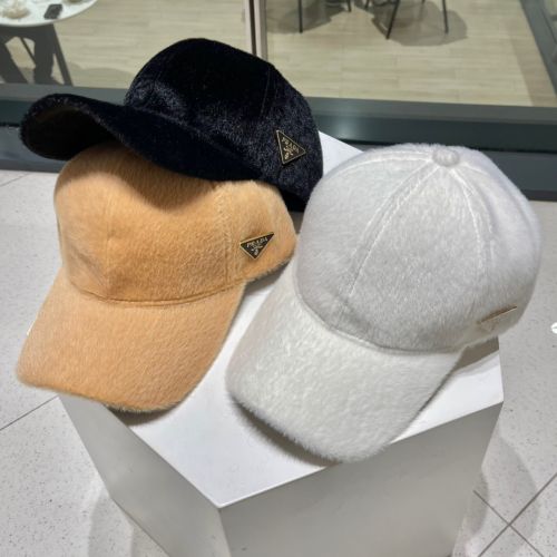秋冬 シアリング ベースボールキャップ プラダ キャップ 偽物 帽子 ユニセックス