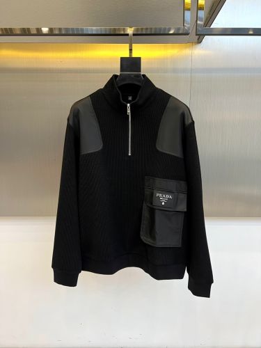 カジュアル 上品 ハーフジップ ニット プルオーバー プラダ セーター 偽物 