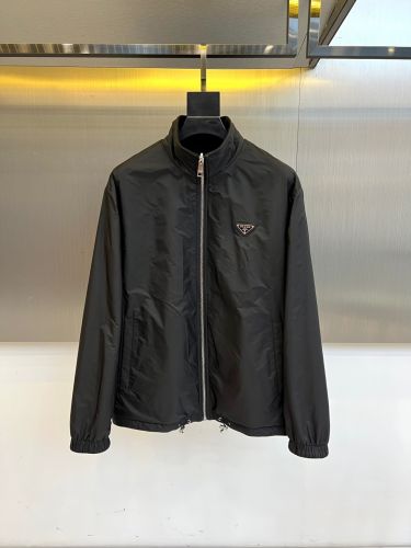 洗練された 上品 リバーシブルブルゾン プラダ ジャケット 偽物 ブラック