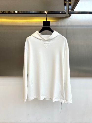 シンプル 着回し フード付き プルオーバー プラダ Tシャツ 偽物 合わせやすい ホワイト