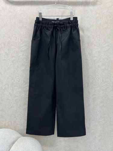 スタイリッシュ カジュアル イージーパンツ プラダ パンツ 偽物 ブラック