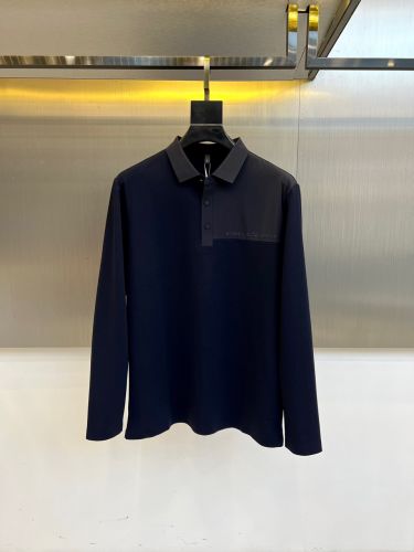 カジュアル ナイロン切り替え 長袖ポロシャツ バーバリー Tシャツ 偽物 ネイビー