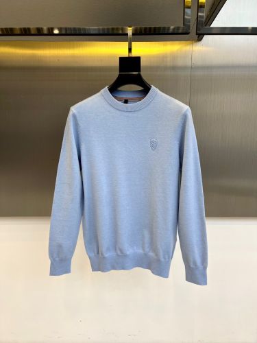 バーバリー セーター 偽物 合わせやすい シンプル 上品 ロゴ クルーネック ライトブルー