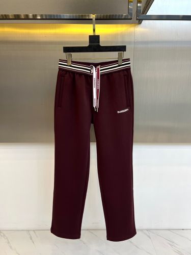 秋冬 バーバリー パンツ 偽物 カジュアル おしゃれ スウェットパンツ レッド