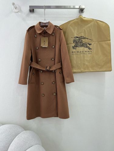 ダブルブレスト カシミヤ ロングコート ベルト付き バーバリー ジャケット コピー ブラウン