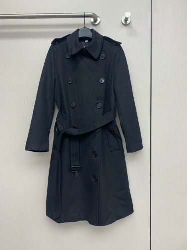 ダブルブレスト カシミヤ ロングコート ベルト付き バーバリー ジャケット コピー ブラック