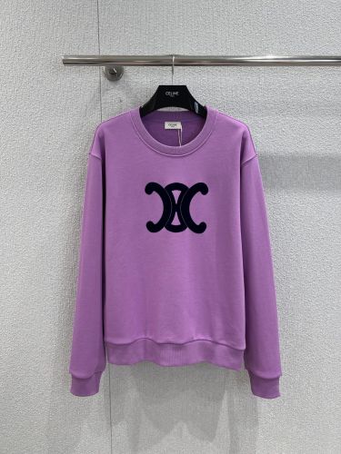 定番 カジュアル コットン スウェットシャツ セリーヌ Tシャツ 偽物 パープル