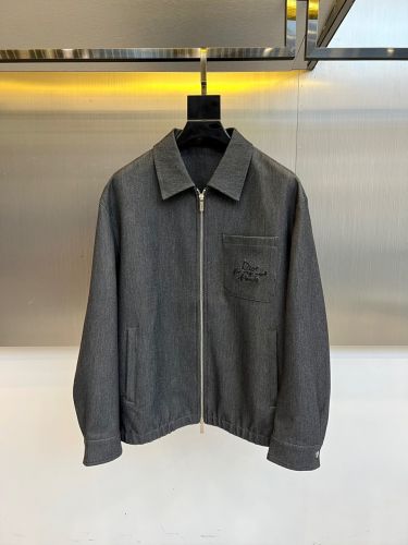 洗練された カジュアル デニム ブルゾン クリスチャン・ディオール ジャケット 偽物 グレー