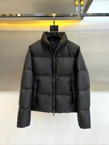 上品 ディオールオブリーク柄 ダウンブルゾン クリスチャン・ディオール ダウンジャケット 偽物 ブラック