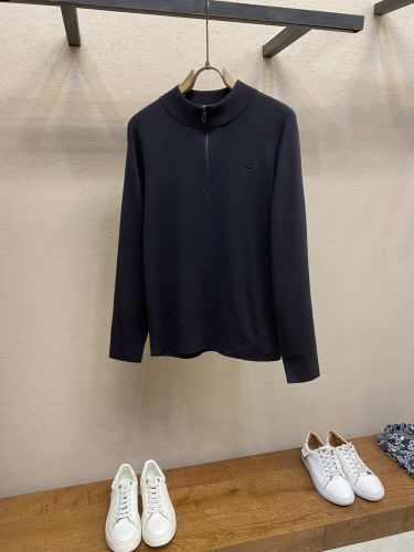 洗練された ハーフジップニット クリスチャン・ディオール ニット 偽物 ブラック