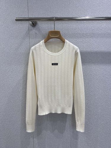 カシミヤ＆シルク 透かし編みニットセーター ミュウミュウ セーター コピー オフホワイト