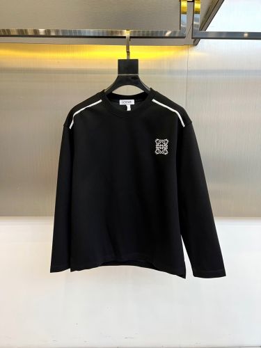 アナグラム刺繍 クルーネック スウェットシャツ ロエベ Tシャツ 偽物 ブラック