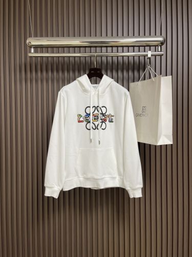 ロエベ パーカー 偽物 シンプル 合わせやすい ロゴ フーディー ホワイト