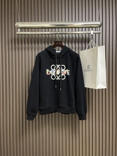 ロエベ パーカー 偽物 シンプル 合わせやすい ロゴ フーディー ブラック
