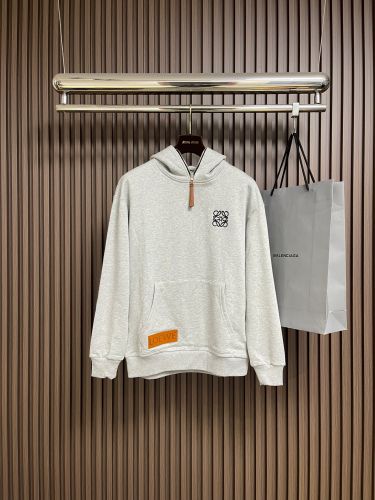 コットン アナグラム＆レザーパッチ フーディ ロエベ パーカー 偽物 カジュアル