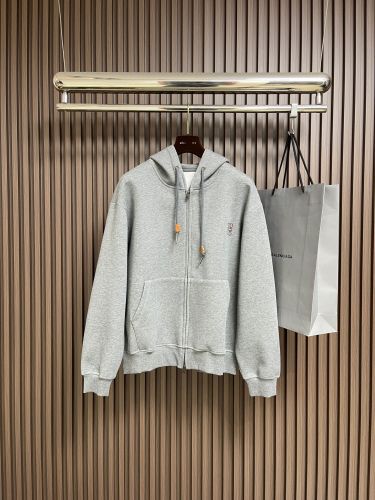 ロエベ パーカー 偽物 カジュアル アナグラム ジップアップパーカー グレー