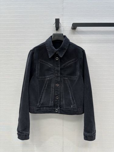 カジュアル リボンモチーフ デニムジャケット シャネル ジャケット コピー ブラック