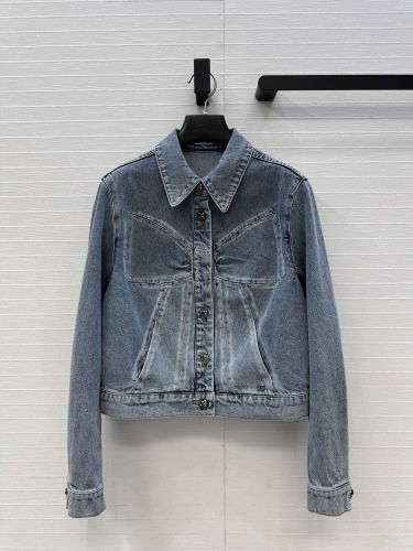 カジュアル リボンモチーフ デニムジャケット シャネル ジャケット コピー ブルー