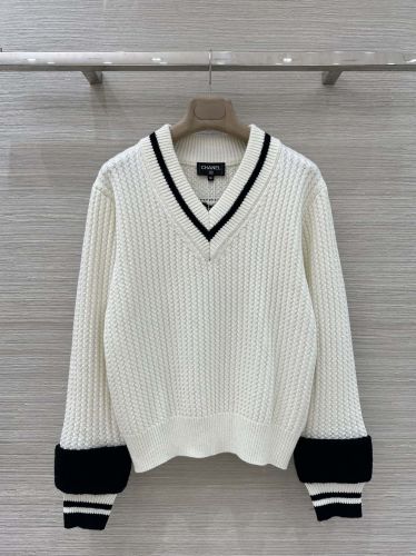 カジュアル カシミヤ混 Vネックプルオーバー シャネル セーター コピー ホワイト