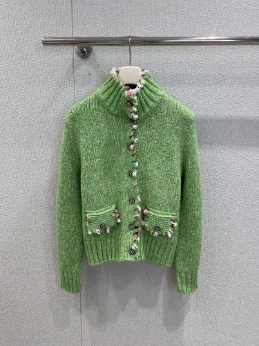 目を引く カシミヤ ニットカーディガン シャネル ニット コピー グリーン