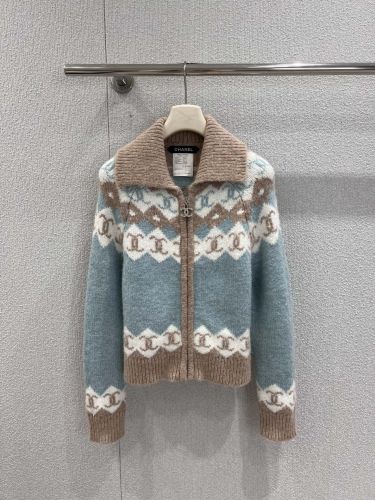 秋冬 CCロゴ ジップアップ カーディガン シャネル ニット コピー カシミヤ