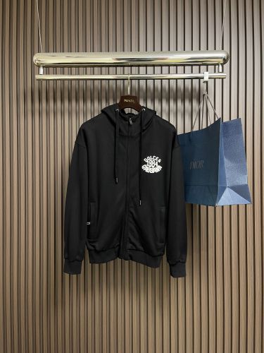 ドルチェ&ガッバーナ パーカー 偽物 カジュアル ロゴ ジップアップパーカー ブラック