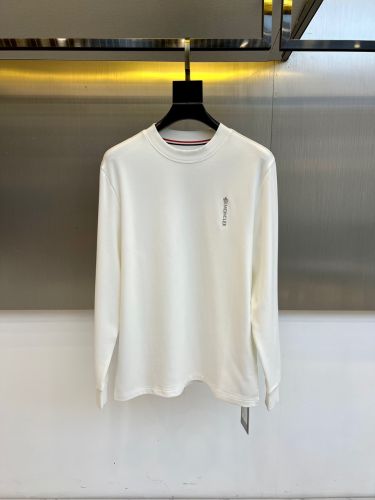 シンプル クルーネック 長袖Tシャツ モンクレール Tシャツ 偽物 合わせやすい ホワイト