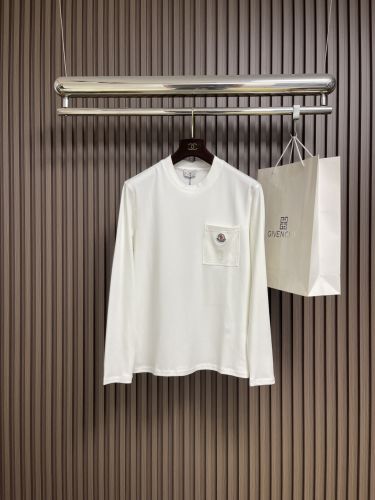 定番 合わせやすい クルーネック 長袖Tシャツ モンクレール Tシャツ コピー ホワイト