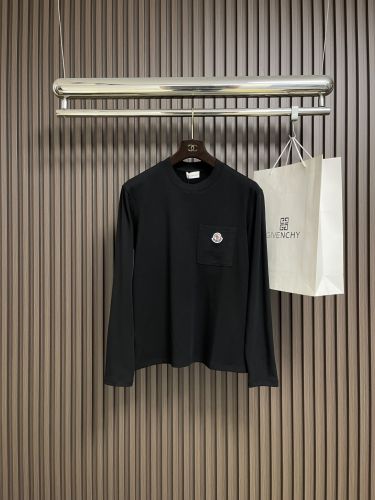 定番 合わせやすい クルーネック 長袖Tシャツ モンクレール Tシャツ コピー ブラック