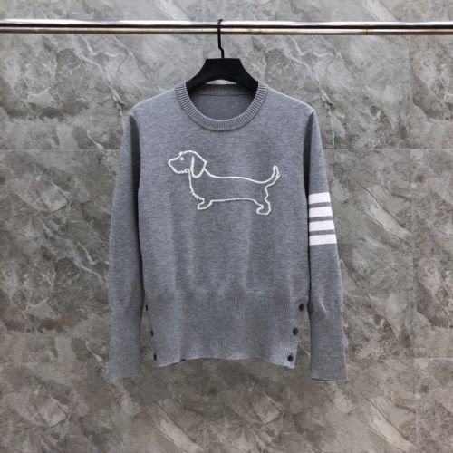 シンプル 可愛い 4BAR ヘクター クルーネックニット トムブラウン セーター 偽物 グレー