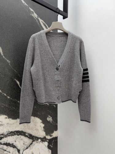 4BAR Vネック カーディガン トムブラウン ニット 偽物 クロップド丈 グレー