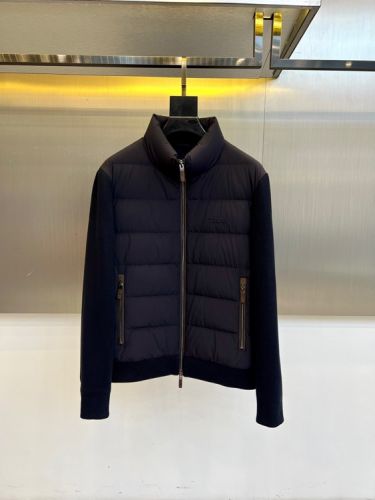 カジュアル ダウン＆ニット ハイブリッドジャケット エルメネジルド・ゼニア ジャケット 偽物 ネイビー