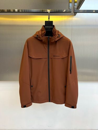 シンプル カジュアル フーデッドジャケット エルメネジルド・ゼニア ジャケット 偽物