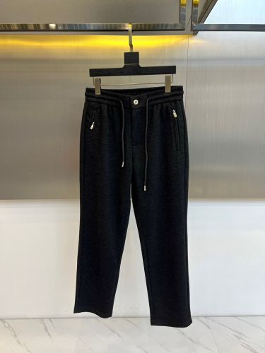 エルメネジルド・ゼニア パンツ 偽物 秋冬 カジュアル イージーパンツ ブラック
