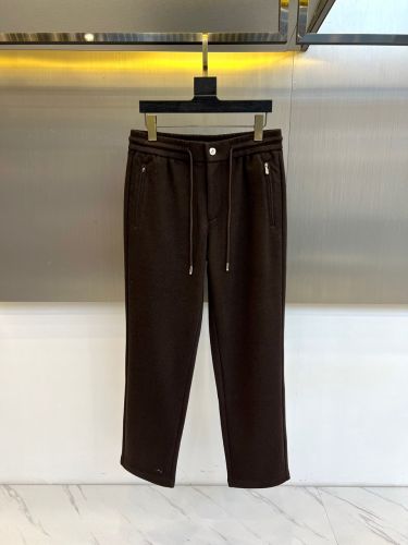 エルメネジルド・ゼニア パンツ 偽物 秋冬 カジュアル イージーパンツ ブラウン