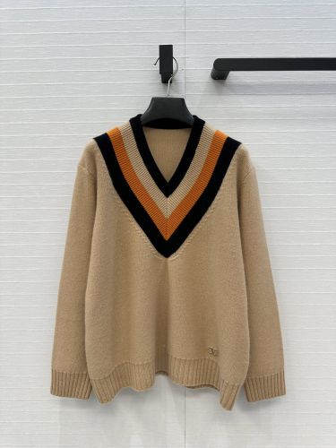 カシミヤ Vネック プルオーバー ヴァレンティノ セーター コピー キャメル