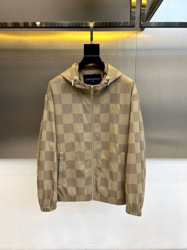 ダミエ・パターン フーデッドジャケット ルイ・ヴィトン ジャケット 偽物