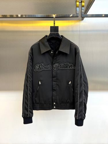 洗練された カジュアル 襟付き ブルゾン ルイ・ヴィトン ジャケット 偽物 ブラック