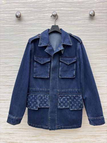 モノグラム アクセント デニム サファリジャケット ルイ・ヴィトン ジャケット コピー
